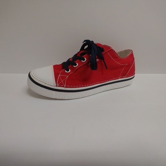Crocs Red Canvas lace-up sneaker 4 M - Picture 3 of 8